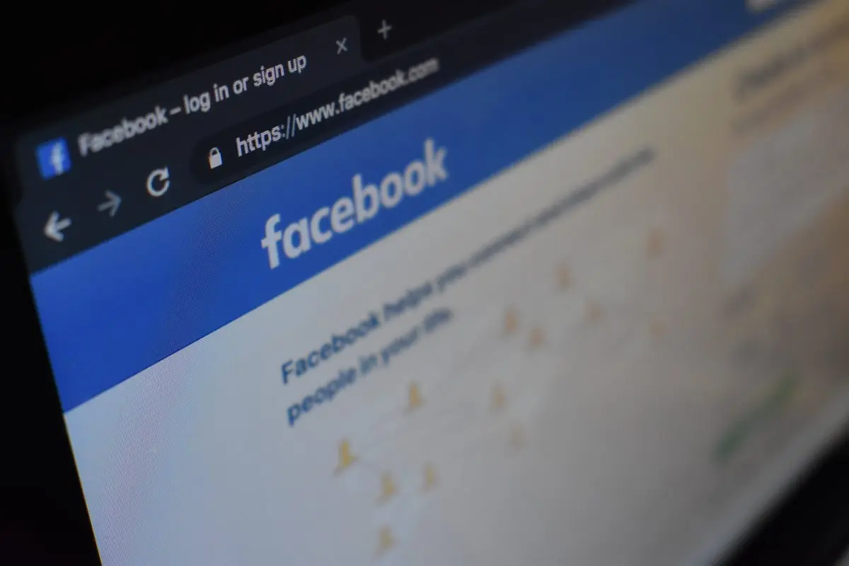 Closeup of Facebook on a screen.