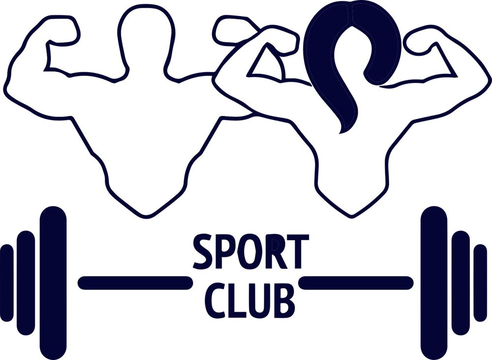 Sport club dumbbell logo.