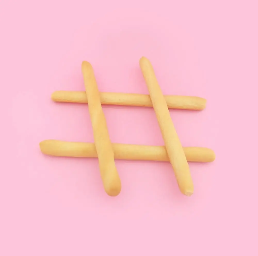 Hashtag made of dough.