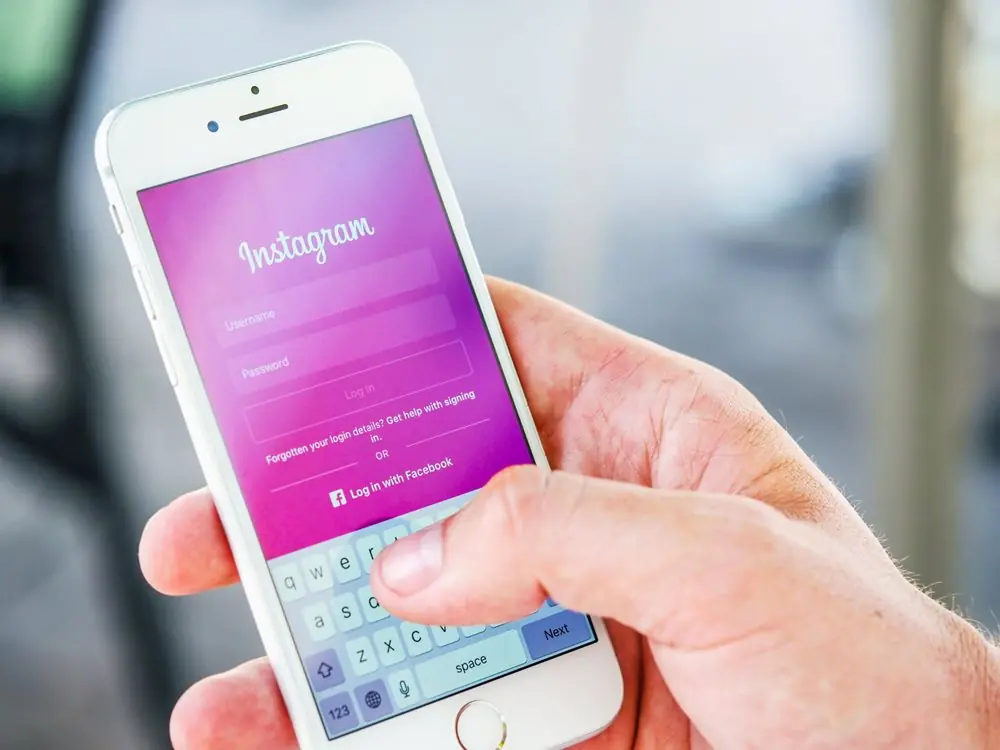 Instagram login screen, on an iPhone.