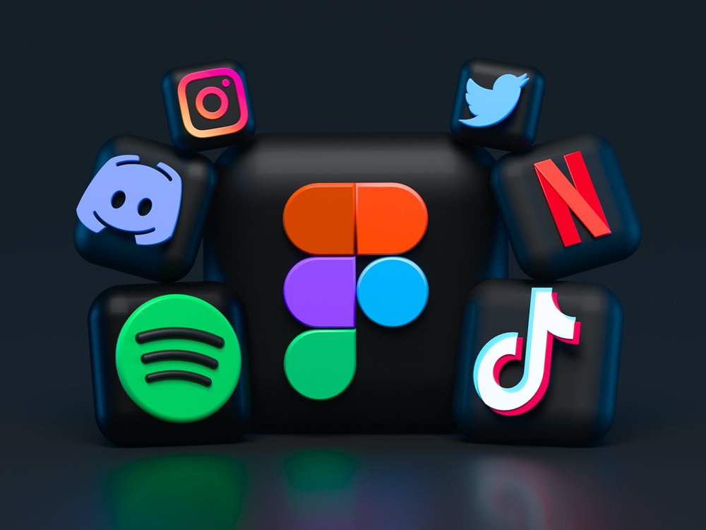 Various social media icons.