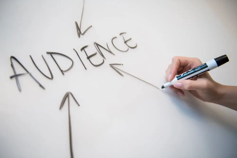 "Audience" written on whiteboard.