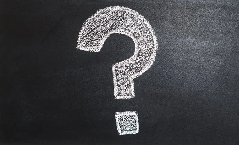 Question mark on blackboard.
